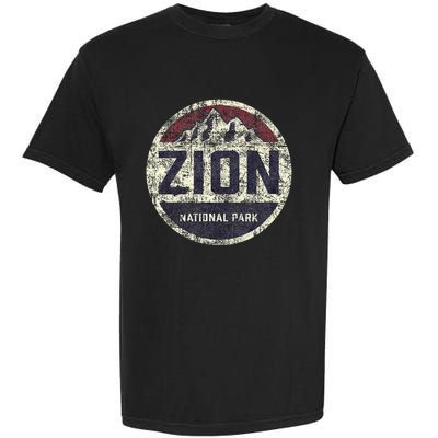 Retro Zion National Park Utah Mountain Hiking Garment-Dyed Heavyweight T-Shirt