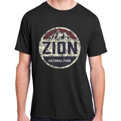 Retro Zion National Park Utah Mountain Hiking Adult ChromaSoft Performance T-Shirt