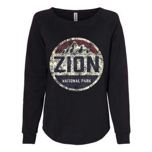 Retro Zion National Park Utah Mountain Hiking Womens California Wash Sweatshirt