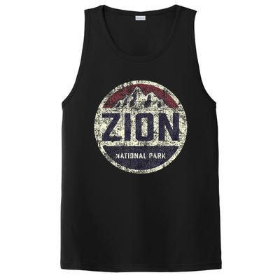 Retro Zion National Park Utah Mountain Hiking PosiCharge Competitor Tank