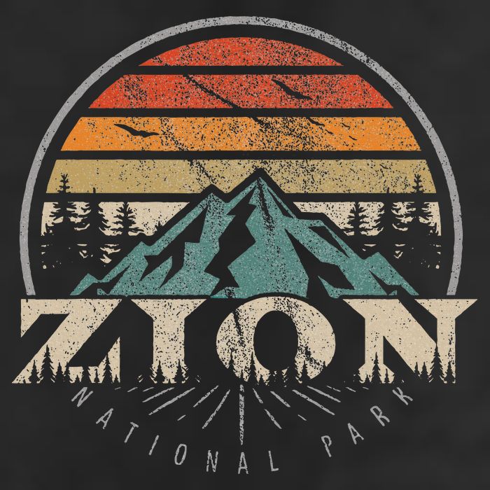 Retro Zion National Park Us Vintage Zion Golf Towel