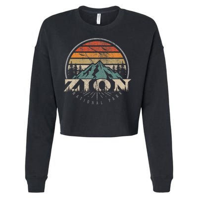 Retro Zion National Park Us Vintage Zion Cropped Pullover Crew