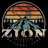 Retro Zion National Park Us Vintage Zion Women's V-Neck T-Shirt