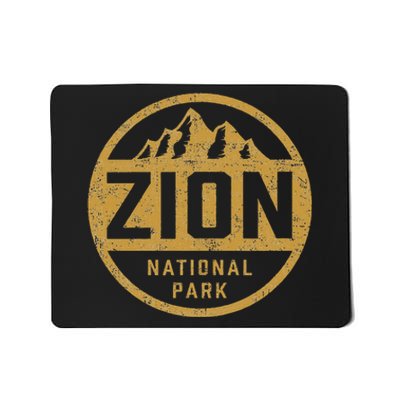 Retro Zion National Park Utah Mountain Hiking Mousepad