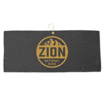 Retro Zion National Park Utah Mountain Hiking Large Microfiber Waffle Golf Towel