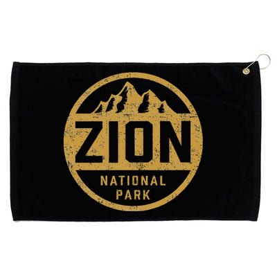 Retro Zion National Park Utah Mountain Hiking Grommeted Golf Towel