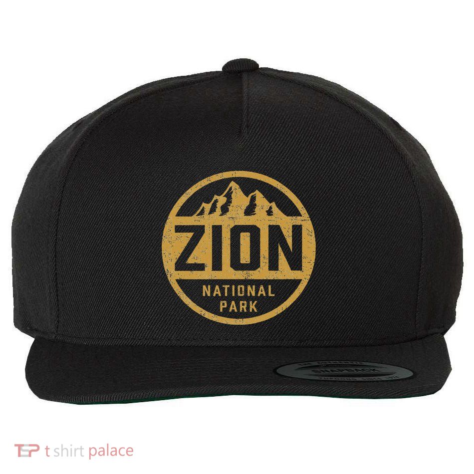 Retro Zion National Park Utah Mountain Hiking Wool Snapback Cap
