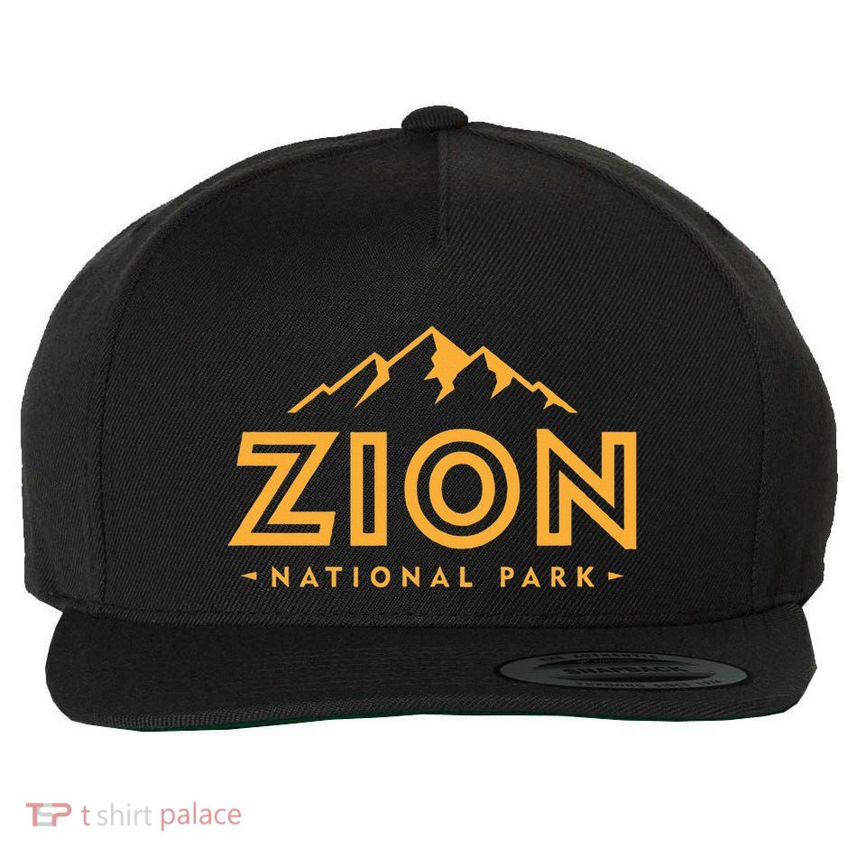 Retro Zion National Park Utah Mountain Wool Snapback Cap