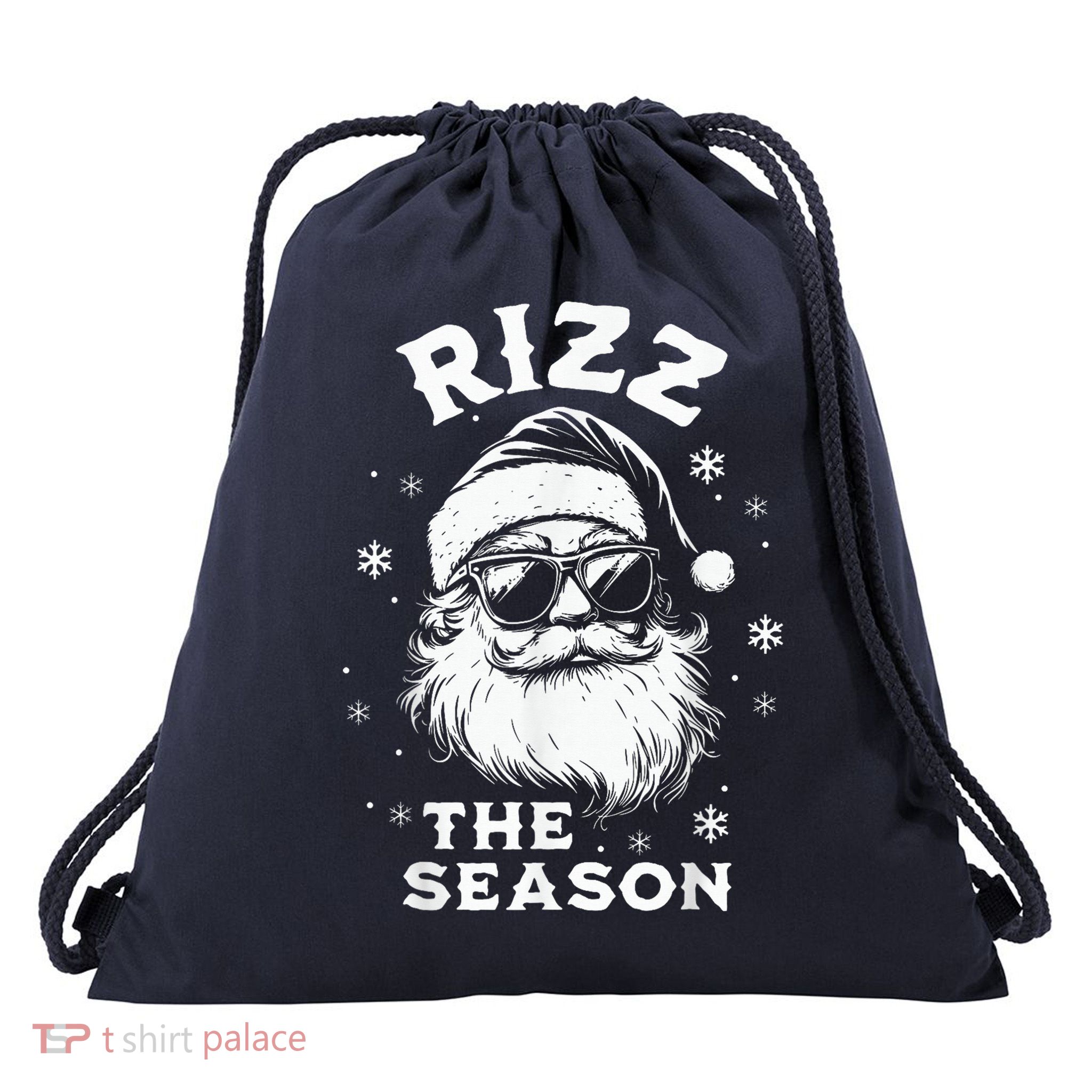 Riz Z The Season Santa Claus Riz Z Mas Funny B.O.Y.S Christmas Drawstring Bag