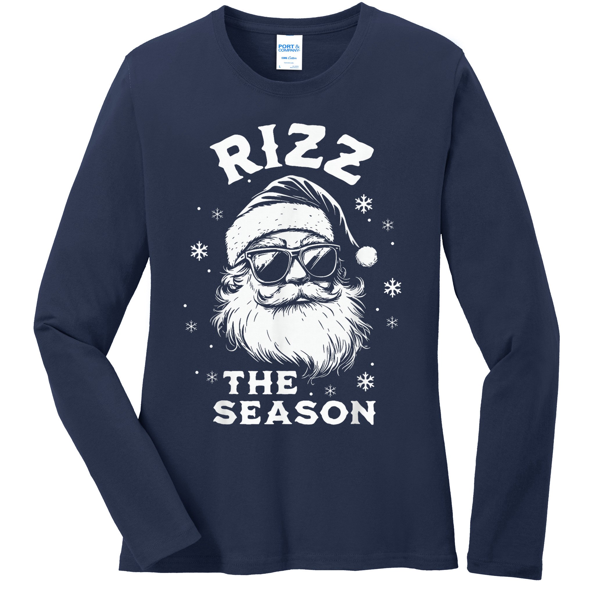 Riz Z The Season Santa Claus Riz Z Mas Funny B.O.Y.S Christmas Ladies Long Sleeve Shirt