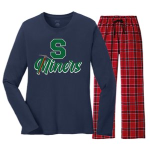 S Minors Sport Team Logo Women's Long Sleeve Flannel Pajama Set 