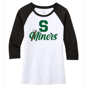 S Minors Sport Team Logo Women's Tri-Blend 3/4-Sleeve Raglan Shirt