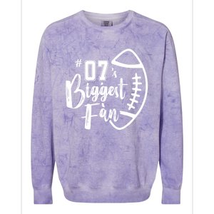 Seven 07 Biggest Fan Gift Football Mom Dad Sister Brother Gift Colorblast Crewneck Sweatshirt