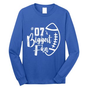 Seven 07 Biggest Fan Gift Football Mom Dad Sister Brother Gift Long Sleeve Shirt