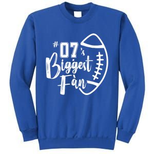 Seven 07 Biggest Fan Gift Football Mom Dad Sister Brother Gift Sweatshirt