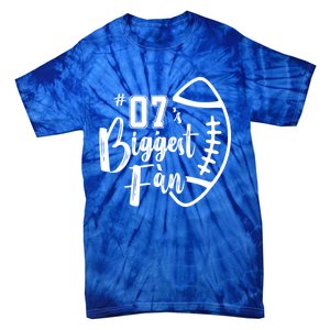 Seven 07 Biggest Fan Gift Football Mom Dad Sister Brother Gift Tie-Dye T-Shirt