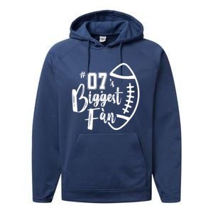 Seven 07 Biggest Fan Gift Football Mom Dad Sister Brother Gift Performance Fleece Hoodie