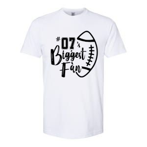 Seven 07 Biggest Fan Gift Football Mom Dad Sister Brother Gift Softstyle CVC T-Shirt