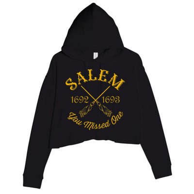 Salem 1692 1693 You Missed One Witch Trials Brooms Halloween Crop Fleece Hoodie