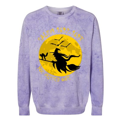 Salem 1692 1693 You Missed One Witch Riding Broom Great Gift Colorblast Crewneck Sweatshirt