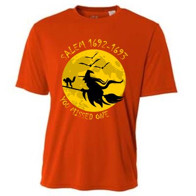 Salem 1692 1693 You Missed One Witch Riding Broom Great Gift Cooling Performance Crew T-Shirt