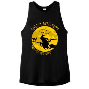 Salem 1692 1693 You Missed One Witch Riding Broom Great Gift Ladies PosiCharge Tri-Blend Wicking Tank