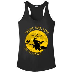 Salem 1692 1693 You Missed One Witch Riding Broom Great Gift Ladies PosiCharge Competitor Racerback Tank