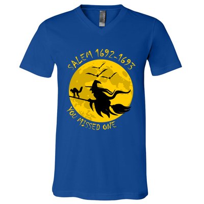 Salem 1692 1693 You Missed One Witch Riding Broom Great Gift V-Neck T-Shirt