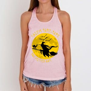 Salem 1692 1693 You Missed One Witch Riding Broom Great Gift Women's Knotted Racerback Tank