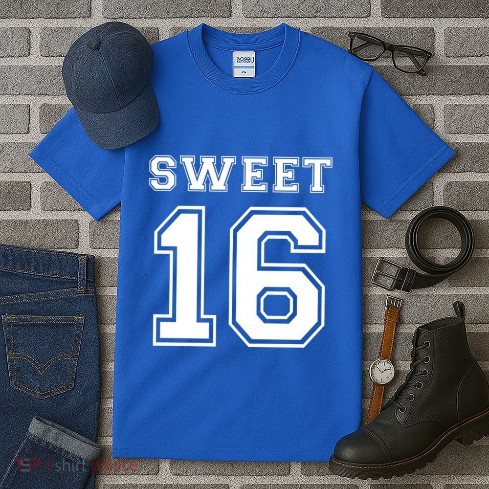 Sweet 16 Birthday Party N Football Jersey Graphic Gift Tall T-Shirt