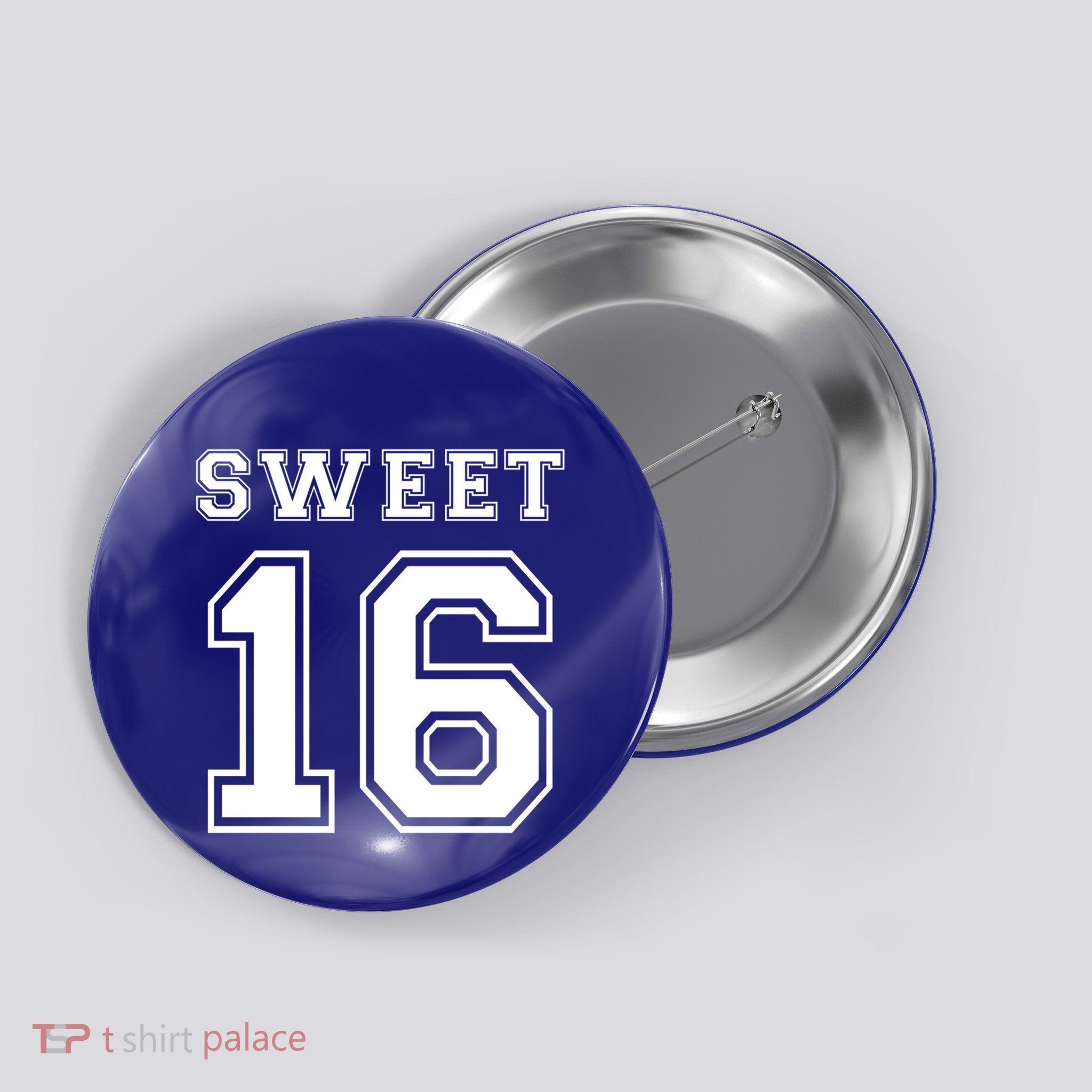 Sweet 16 Birthday Party N Football Jersey Graphic Gift Button