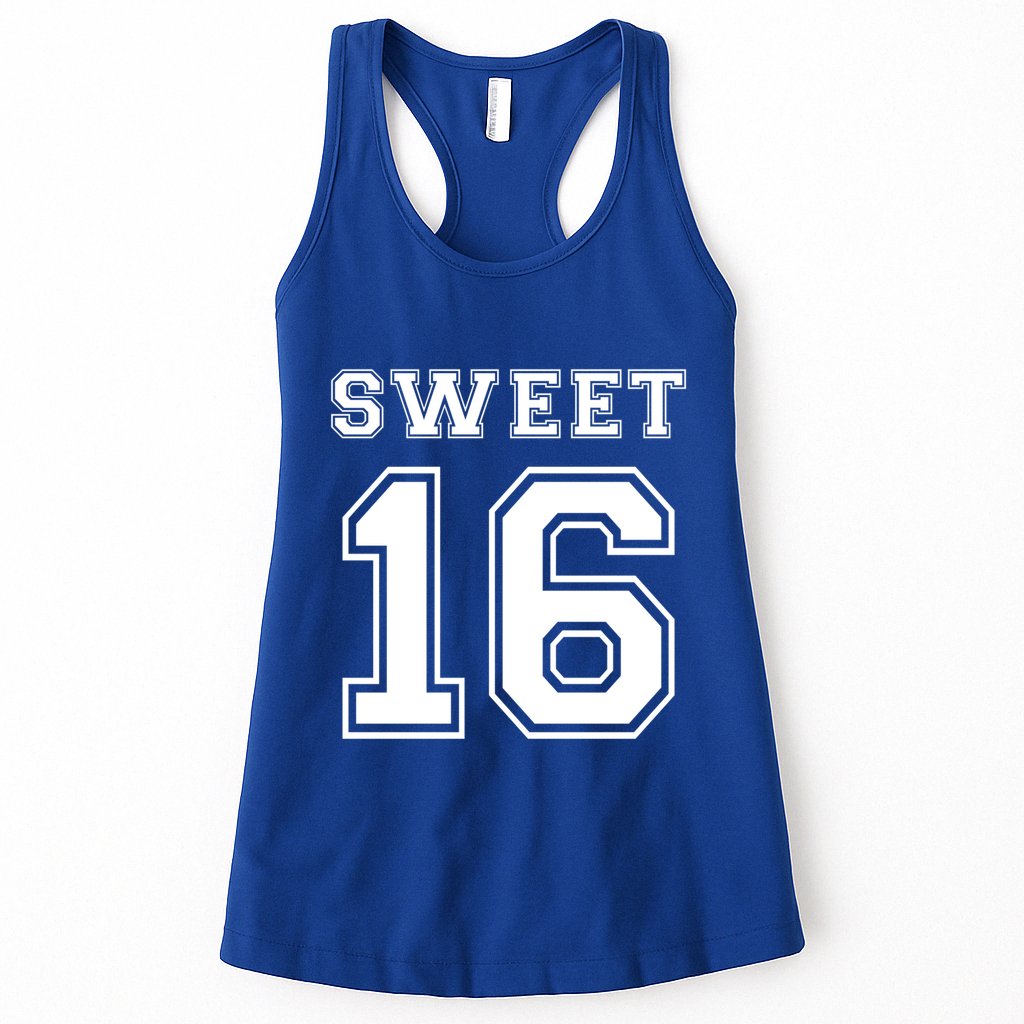 Sweet 16 Birthday Party N Football Jersey Graphic Gift Womens Tank Top