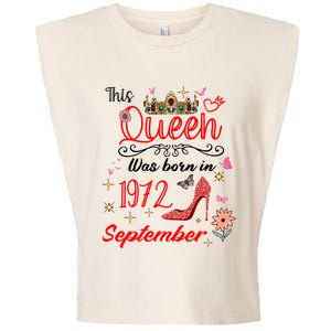 September 1972 Birthday This Queen Was Born In September Cute Gift Garment-Dyed Women's Muscle Tee