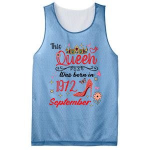 September 1972 Birthday This Queen Was Born In September Cute Gift Mesh Reversible Basketball Jersey Tank