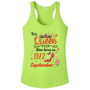 September 1972 Birthday This Queen Was Born In September Cute Gift Ladies PosiCharge Competitor Racerback Tank