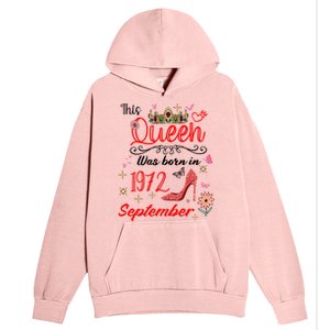 September 1972 Birthday This Queen Was Born In September Cute Gift Urban Pullover Hoodie