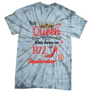 September 1972 Birthday This Queen Was Born In September Cute Gift Tie-Dye T-Shirt