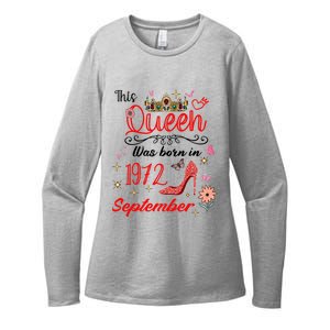 September 1972 Birthday This Queen Was Born In September Cute Gift Womens CVC Long Sleeve Shirt