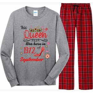 September 1972 Birthday This Queen Was Born In September Cute Gift Long Sleeve Pajama Set