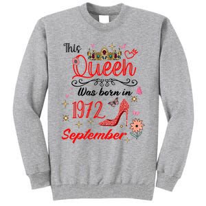 September 1972 Birthday This Queen Was Born In September Cute Gift Tall Sweatshirt