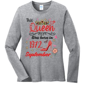 September 1972 Birthday This Queen Was Born In September Cute Gift Ladies Long Sleeve Shirt