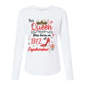 September 1972 Birthday This Queen Was Born In September Cute Gift Womens Cotton Relaxed Long Sleeve T-Shirt