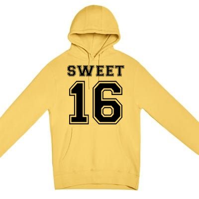 Sweet 16 Birthday Party Teen Football Jersey Graphic Gift Premium Pullover Hoodie