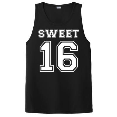 Sweet 16 Birthday Party Teen Football Jersey Graphic Gift PosiCharge Competitor Tank