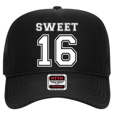 Sweet 16 Birthday Party Teen Football Jersey Graphic Gift Trucker Hat