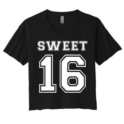 Sweet 16 Birthday Party Teen Football Jersey Graphic Gift Crop Top