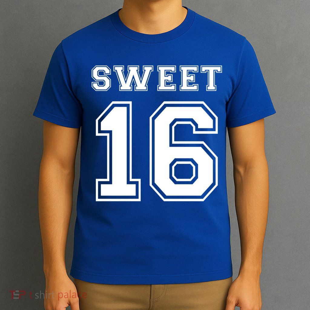 Sweet 16 Birthday Party Teen Football Jersey Graphic Gift T-Shirt