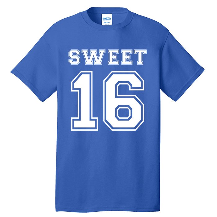 Sweet 16 Birthday Party Teen Football Jersey Graphic Gift Tall T-Shirt