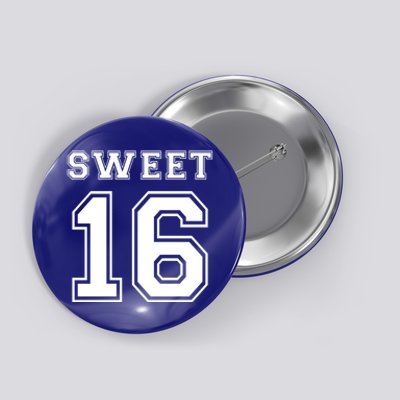 Sweet 16 Birthday Party Teen Football Jersey Graphic Gift Button