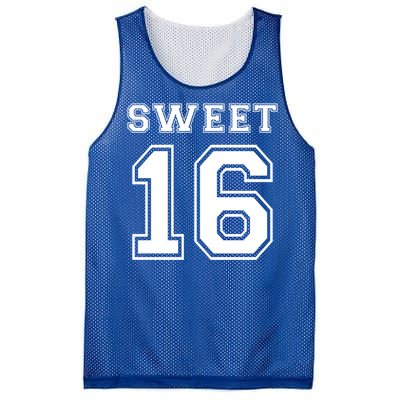 Sweet 16 Birthday Party Teen Football Jersey Graphic Gift Mesh Reversible Basketball Jersey Tank